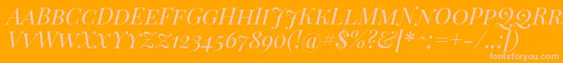 PlayfairDisplayScItalic Font – Pink Fonts on Orange Background