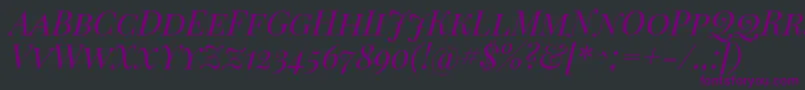 PlayfairDisplayScItalic Font – Purple Fonts on Black Background
