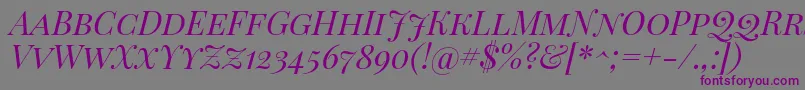 PlayfairDisplayScItalic Font – Purple Fonts on Gray Background
