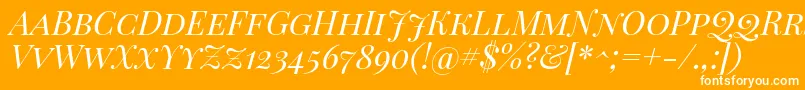 PlayfairDisplayScItalic Font – White Fonts on Orange Background