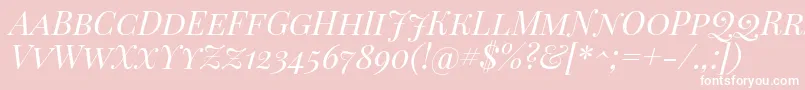 PlayfairDisplayScItalic Font – White Fonts on Pink Background