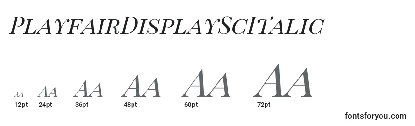 Размеры шрифта PlayfairDisplayScItalic