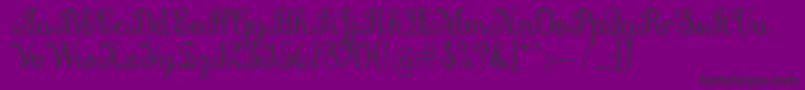 フォントSevillanaRegular – 紫の背景に黒い文字