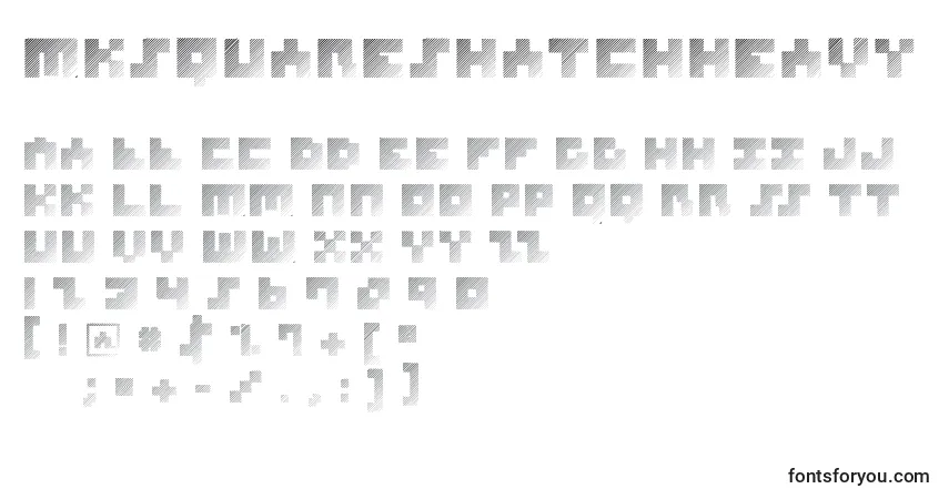 Schriftart MksquareshatchHeavy – Alphabet, Zahlen, spezielle Symbole