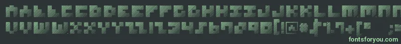 MksquareshatchHeavy-Schriftart – Grüne Schriften auf schwarzem Hintergrund