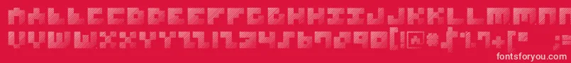 MksquareshatchHeavy Font – Pink Fonts on Red Background