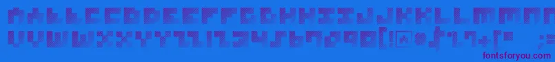 MksquareshatchHeavy Font – Purple Fonts on Blue Background