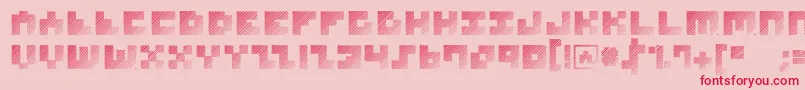 Fonte MksquareshatchHeavy – fontes vermelhas em um fundo rosa