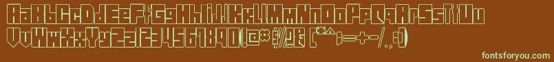 StreetBlock-fontti – vihreät fontit ruskealla taustalla