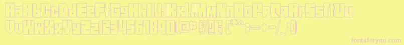 StreetBlock-fontti – vaaleanpunaiset fontit keltaisella taustalla