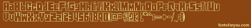 StreetBlock-fontti – keltaiset fontit ruskealla taustalla
