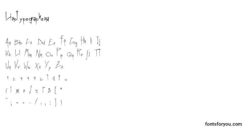 Czcionka Linotypegraphena – alfabet, cyfry, specjalne znaki