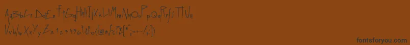 Fonte Linotypegraphena – fontes pretas em um fundo marrom