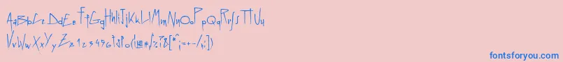 Linotypegraphena-Schriftart – Blaue Schriften auf rosa Hintergrund