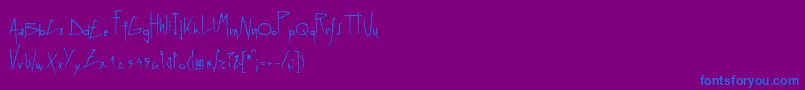フォントLinotypegraphena – 紫色の背景に青い文字
