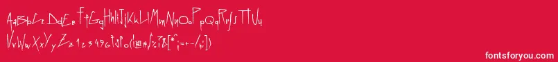 Linotypegraphena-Schriftart – Weiße Schriften auf rotem Hintergrund