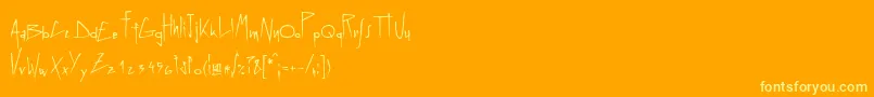 フォントLinotypegraphena – オレンジの背景に黄色の文字