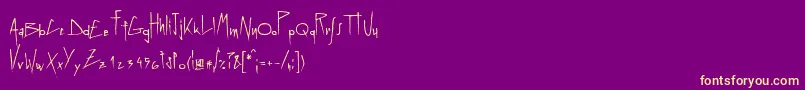 Linotypegraphena Font – Yellow Fonts on Purple Background