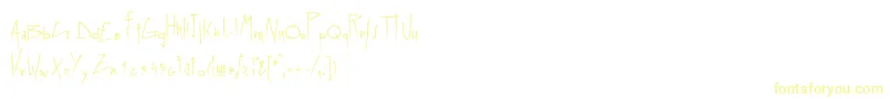 フォントLinotypegraphena – 白い背景に黄色の文字