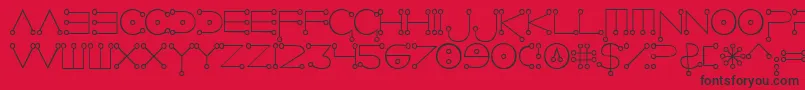 CelestialNormal Font – Black Fonts on Red Background