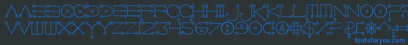 CelestialNormal Font – Blue Fonts on Black Background