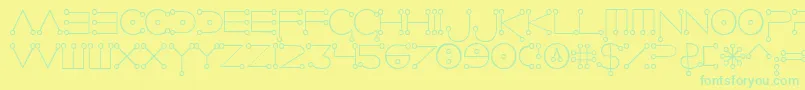 CelestialNormal Font – Green Fonts on Yellow Background