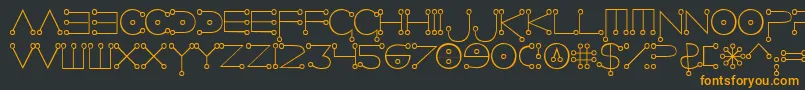 フォントCelestialNormal – 黒い背景にオレンジの文字
