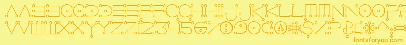 CelestialNormal Font – Orange Fonts on Yellow Background