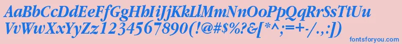 GaramondnarrowcBolditalic Font – Blue Fonts on Pink Background