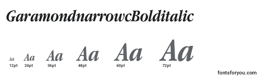 GaramondnarrowcBolditalic Font Sizes