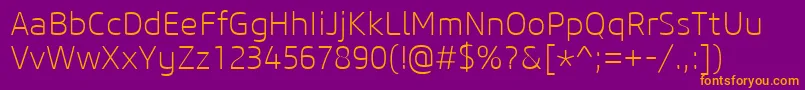 CoreSansM25Extralight Font – Orange Fonts on Purple Background