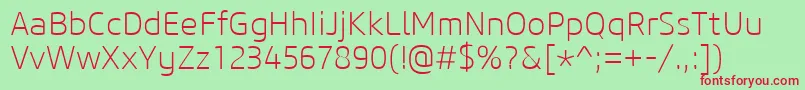 CoreSansM25Extralight Font – Red Fonts on Green Background