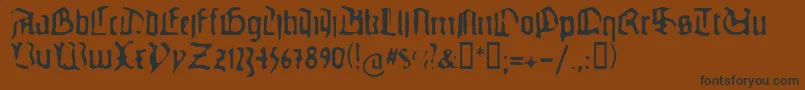 Gutenbergsghostypes-Schriftart – Schwarze Schriften auf braunem Hintergrund