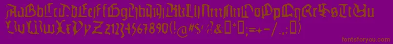 Gutenbergsghostypes-Schriftart – Braune Schriften auf violettem Hintergrund