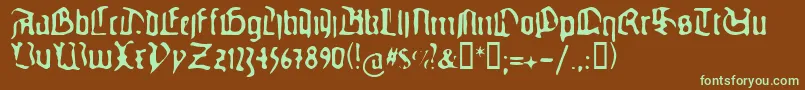 Gutenbergsghostypes Font – Green Fonts on Brown Background