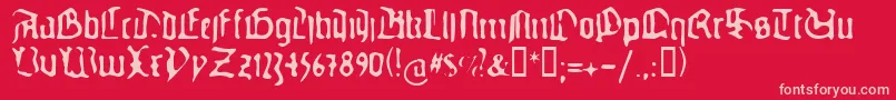 Gutenbergsghostypes Font – Pink Fonts on Red Background