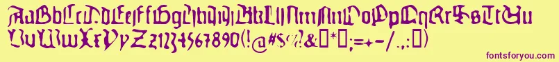 Gutenbergsghostypes Font – Purple Fonts on Yellow Background