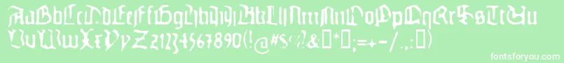 Gutenbergsghostypes Font – White Fonts on Green Background