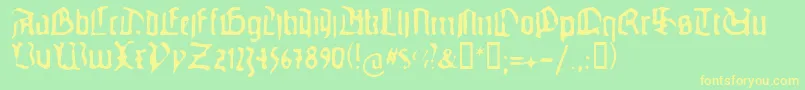 Gutenbergsghostypes Font – Yellow Fonts on Green Background