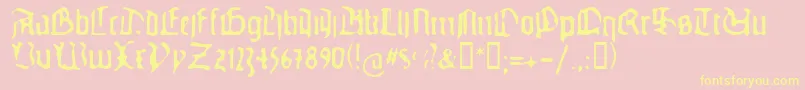 Gutenbergsghostypes Font – Yellow Fonts on Pink Background