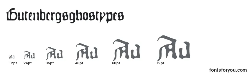 Размеры шрифта Gutenbergsghostypes