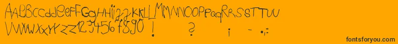 Ackipreschool Font – Black Fonts on Orange Background