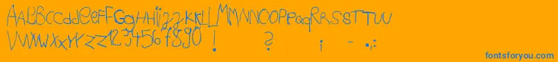 Ackipreschool Font – Blue Fonts on Orange Background