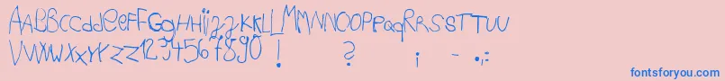 Ackipreschool Font – Blue Fonts on Pink Background