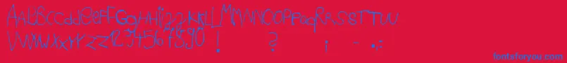 Ackipreschool Font – Blue Fonts on Red Background