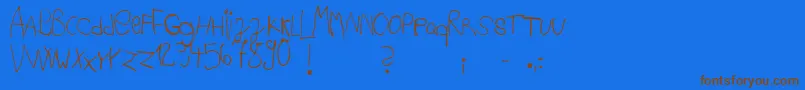 Ackipreschool Font – Brown Fonts on Blue Background