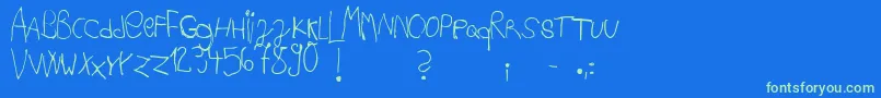 Ackipreschool Font – Green Fonts on Blue Background