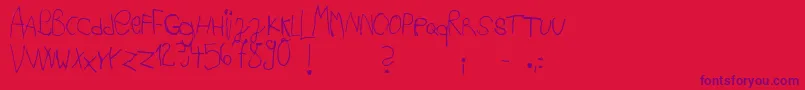 Ackipreschool Font – Purple Fonts on Red Background