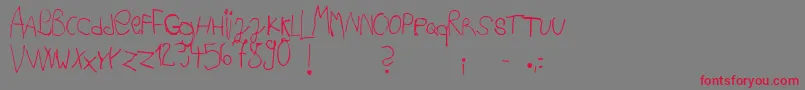 Ackipreschool Font – Red Fonts on Gray Background