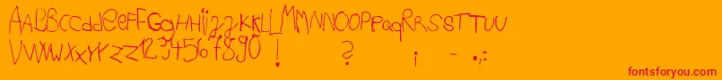 Ackipreschool Font – Red Fonts on Orange Background